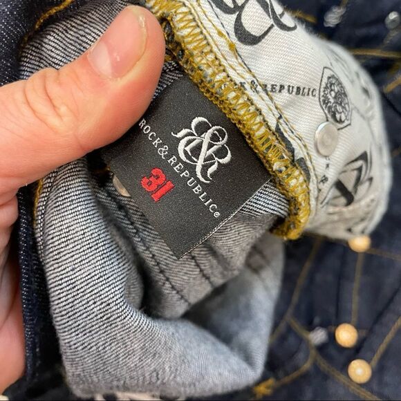 Rock & Republic Navy Blue Low Rise Ankle crop Jeans - Picture 10 of 13